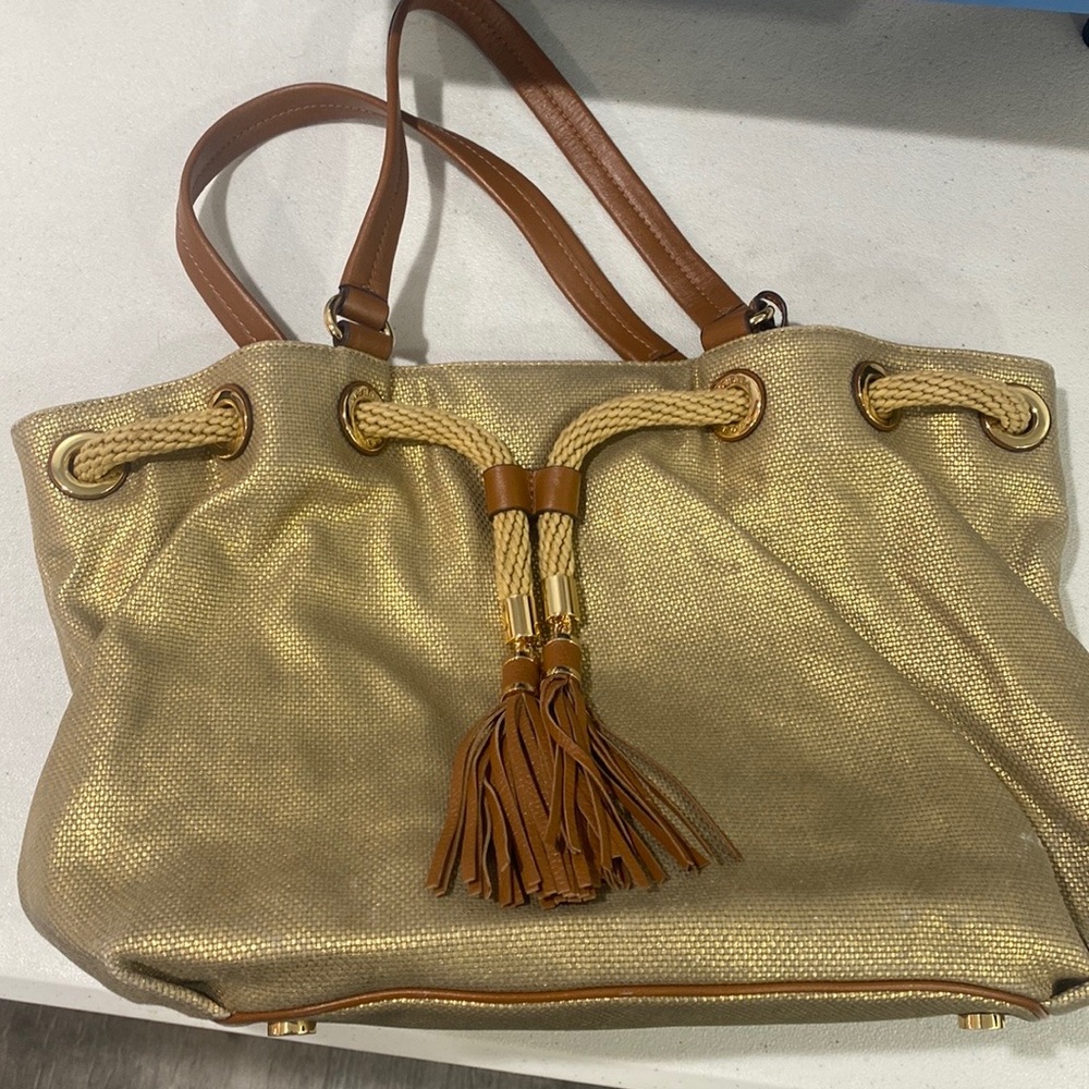 Michael Kors Signature Marina Drawstring Handbag with Tassel